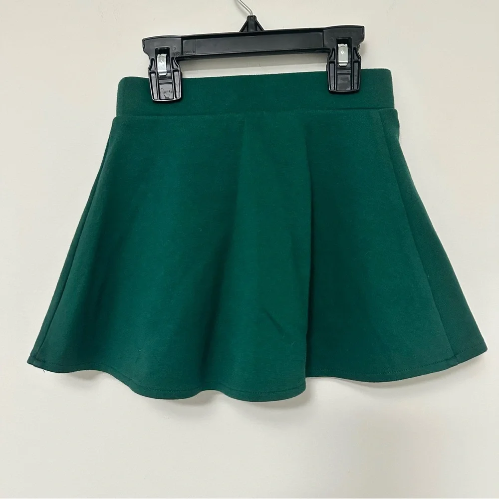 Gymboree Girls Border Ponte Skort in Nutcracker Green Mini Skirt Red Trim size 6